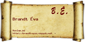 Brandt Éva névjegykártya